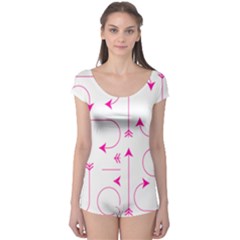 Arrows Girly Pink Cute Decorative Boyleg Leotard  by Celenk