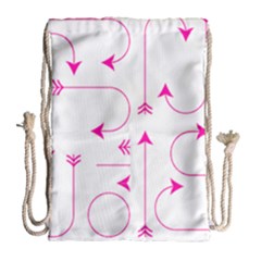 Arrows Girly Pink Cute Decorative Drawstring Bag (large) by Celenk