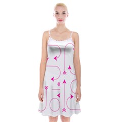 Arrows Girly Pink Cute Decorative Spaghetti Strap Velvet Dress