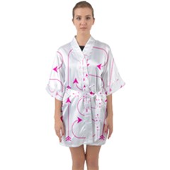 Arrows Girly Pink Cute Decorative Quarter Sleeve Kimono Robe by Celenk