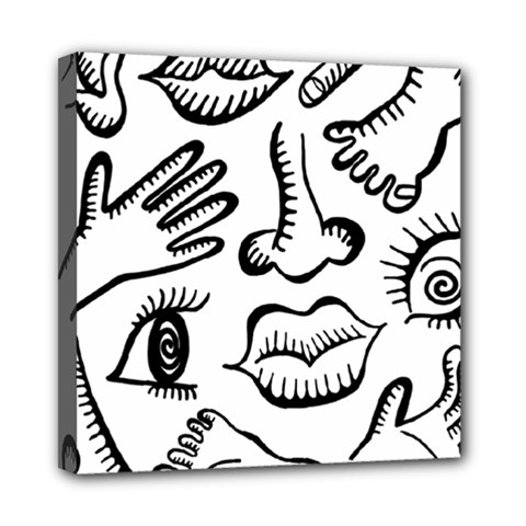 Anatomy Icons Shapes Ear Lips Mini Canvas 8  X 8  by Celenk