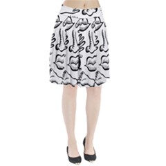 Anatomy Icons Shapes Ear Lips Pleated Skirt by Celenk