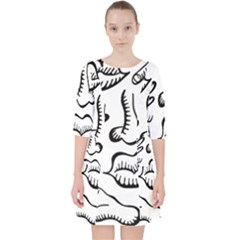 Anatomy Icons Shapes Ear Lips Pocket Dress by Celenk