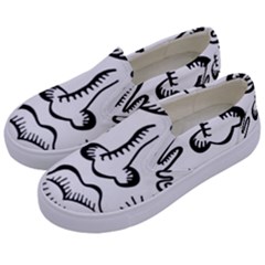 Anatomy Icons Shapes Ear Lips Kids  Canvas Slip Ons by Celenk