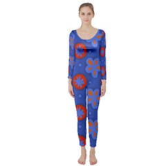 Seamless Tile Repeat Pattern Long Sleeve Catsuit by Celenk