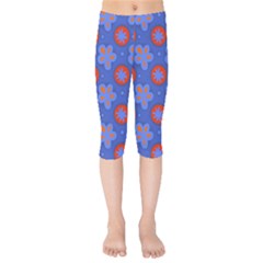 Seamless Tile Repeat Pattern Kids  Capri Leggings  by Celenk