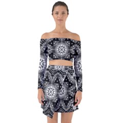 Mandala Calming Coloring Page Off Shoulder Top With Skirt Set by Celenk