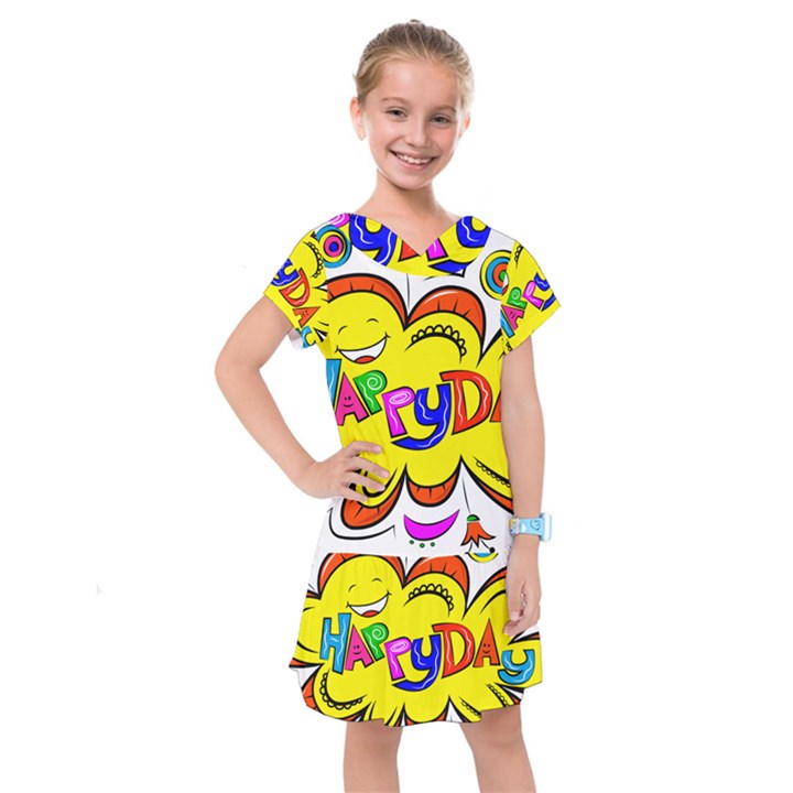 Happy Happiness Child Smile Joy Kids  Drop Waist Dress