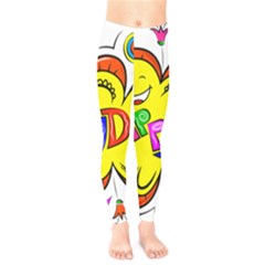 Happy Happiness Child Smile Joy Kids  Legging by Celenk