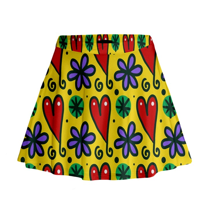 Seamless Tile Repeat Pattern Mini Flare Skirt