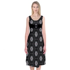 Mandala Calming Coloring Page Midi Sleeveless Dress by Celenk