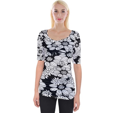 Mandala Calming Coloring Page Wide Neckline Tee by Celenk