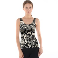 Background Abstract Beige Black Tank Top by Celenk