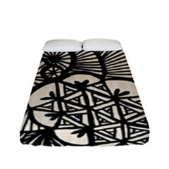 Background Abstract Beige Black Fitted Sheet (full/ Double Size) by Celenk