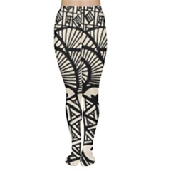 Background Abstract Beige Black Women s Tights by Celenk