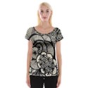 Background Abstract Beige Black Cap Sleeve Tops View1