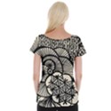 Background Abstract Beige Black Cap Sleeve Tops View2