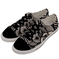 Background Abstract Beige Black Men s Low Top Canvas Sneakers by Celenk