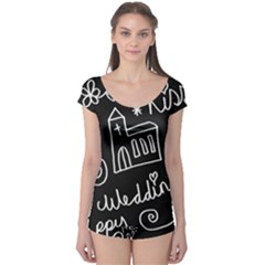 Wedding Chalkboard Icons Set Boyleg Leotard 