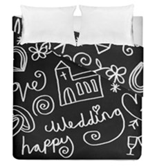 Wedding Chalkboard Icons Set Duvet Cover Double Side (Queen Size)