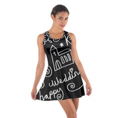 Wedding Chalkboard Icons Set Cotton Racerback Dress