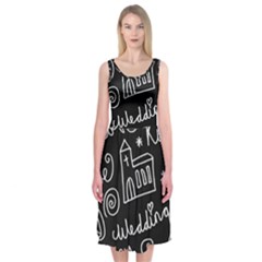 Wedding Chalkboard Icons Set Midi Sleeveless Dress