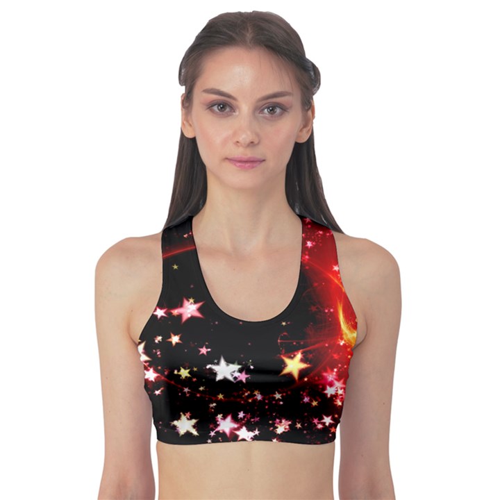 Circle Lines Wave Star Abstract Sports Bra