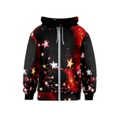 Circle Lines Wave Star Abstract Kids  Zipper Hoodie by Celenk