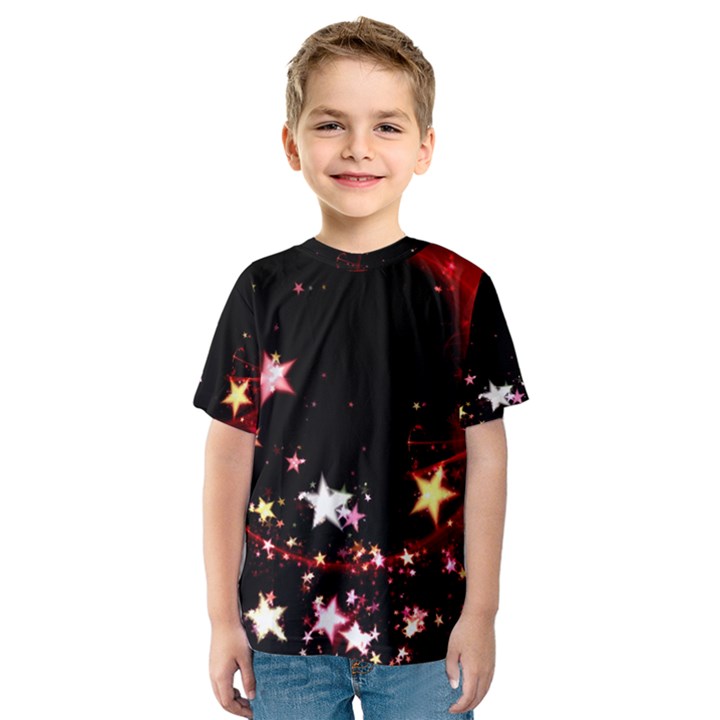 Circle Lines Wave Star Abstract Kids  Sport Mesh Tee