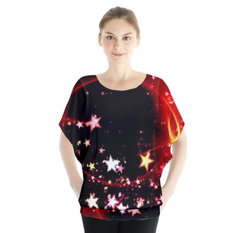 Circle Lines Wave Star Abstract Blouse by Celenk