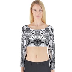 Ancient Parade Ancient Civilization Long Sleeve Crop Top by Celenk