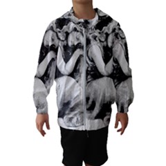 Stippling Drawing Dots Stipple Hooded Wind Breaker (kids) by Celenk