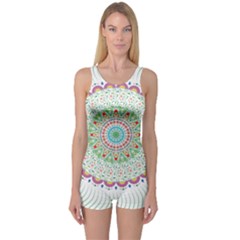 Flower Abstract Floral One Piece Boyleg Swimsuit by Celenk