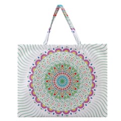 Flower Abstract Floral Zipper Large Tote Bag