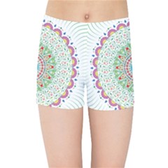 Flower Abstract Floral Kids Sports Shorts by Celenk