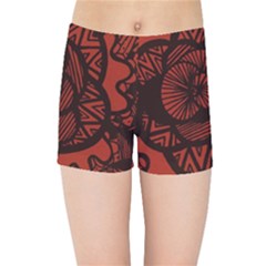 Background Abstract Red Black Kids Sports Shorts by Celenk