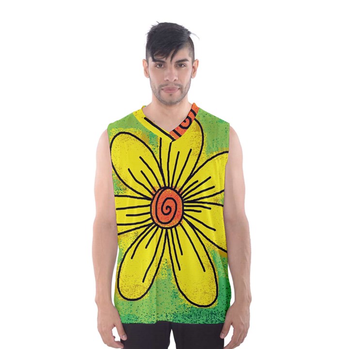 Flower Cartoon Painting Painted Men s Basketball Tank Top