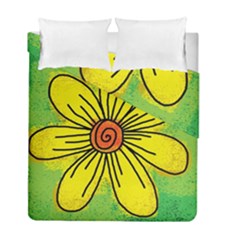 Flower Cartoon Painting Painted Duvet Cover Double Side (full/ Double Size) by Celenk