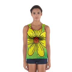 Flower Cartoon Painting Painted Sport Tank Top  by Celenk