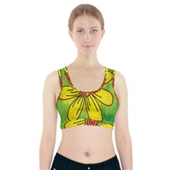 Flower Cartoon Painting Painted Sports Bra With Pocket by Celenk