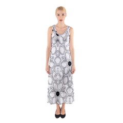 Pattern Zentangle Handdrawn Design Sleeveless Maxi Dress by Celenk