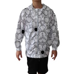 Pattern Zentangle Handdrawn Design Hooded Wind Breaker (kids) by Celenk