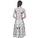 Pattern Zentangle Handdrawn Design Cap Sleeve Wrap Front Dress View2