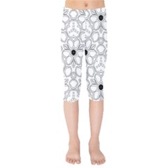 Pattern Zentangle Handdrawn Design Kids  Capri Leggings  by Celenk