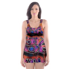 Words Skater Dress Swimsuit