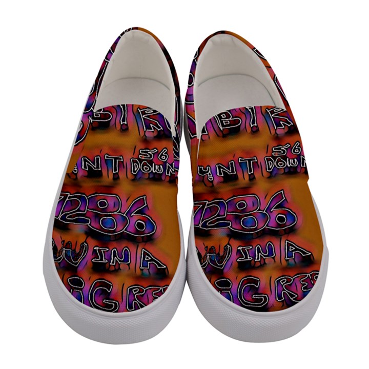 WORDS Women s Canvas Slip Ons