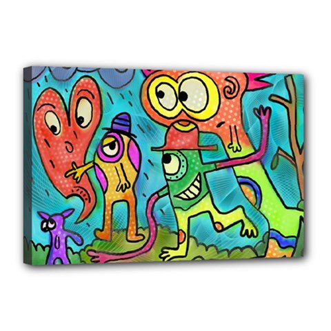 Painting Painted Ink Cartoon Canvas 18  X 12  by Celenk