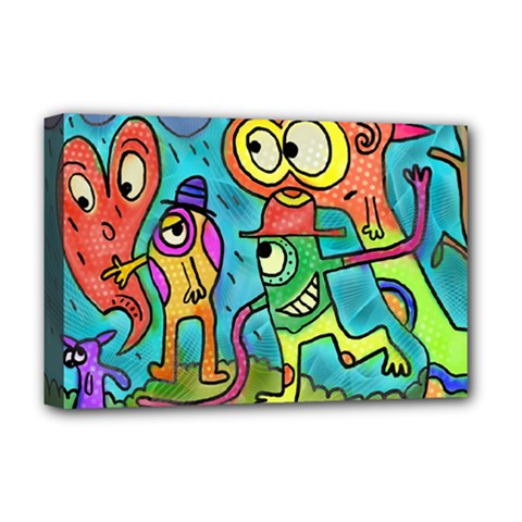 Painting Painted Ink Cartoon Deluxe Canvas 18  X 12   by Celenk