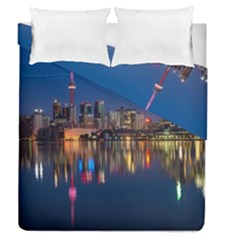 Buildings Can Cn Tower Canada Duvet Cover Double Side (queen Size) by Celenk