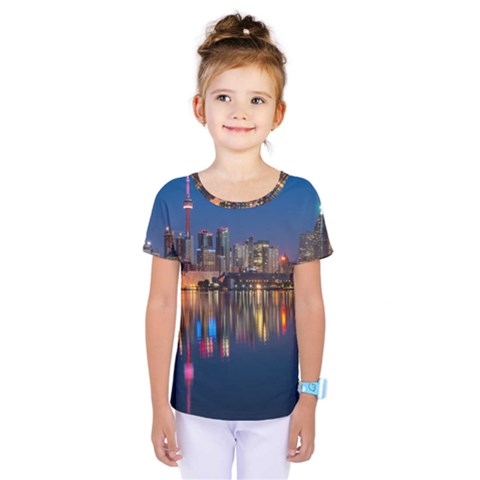 Buildings Can Cn Tower Canada Kids  One Piece Tee by Celenk